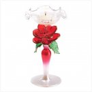 Blown Glass Rose Candleholder