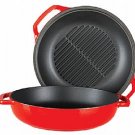 Kinetic-2-in-1 - 25cm Red Casserole with Grill Pan Lid