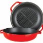 Kinetic-2-in-1 - 25cm Red Casserole with Grill Pan Lid