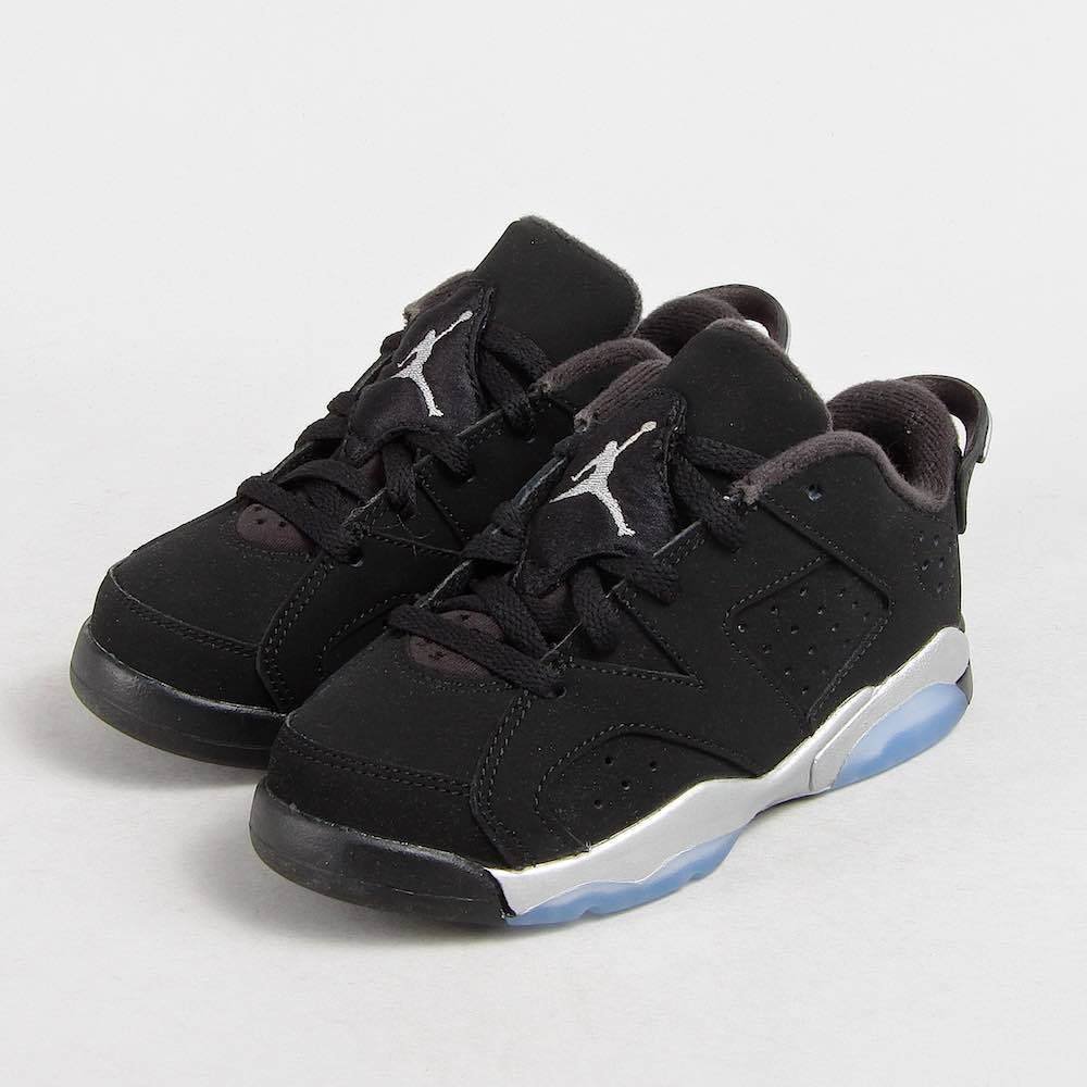 Air Jordan 6 Retro BP 'Low Black' 768882003 Kids size
