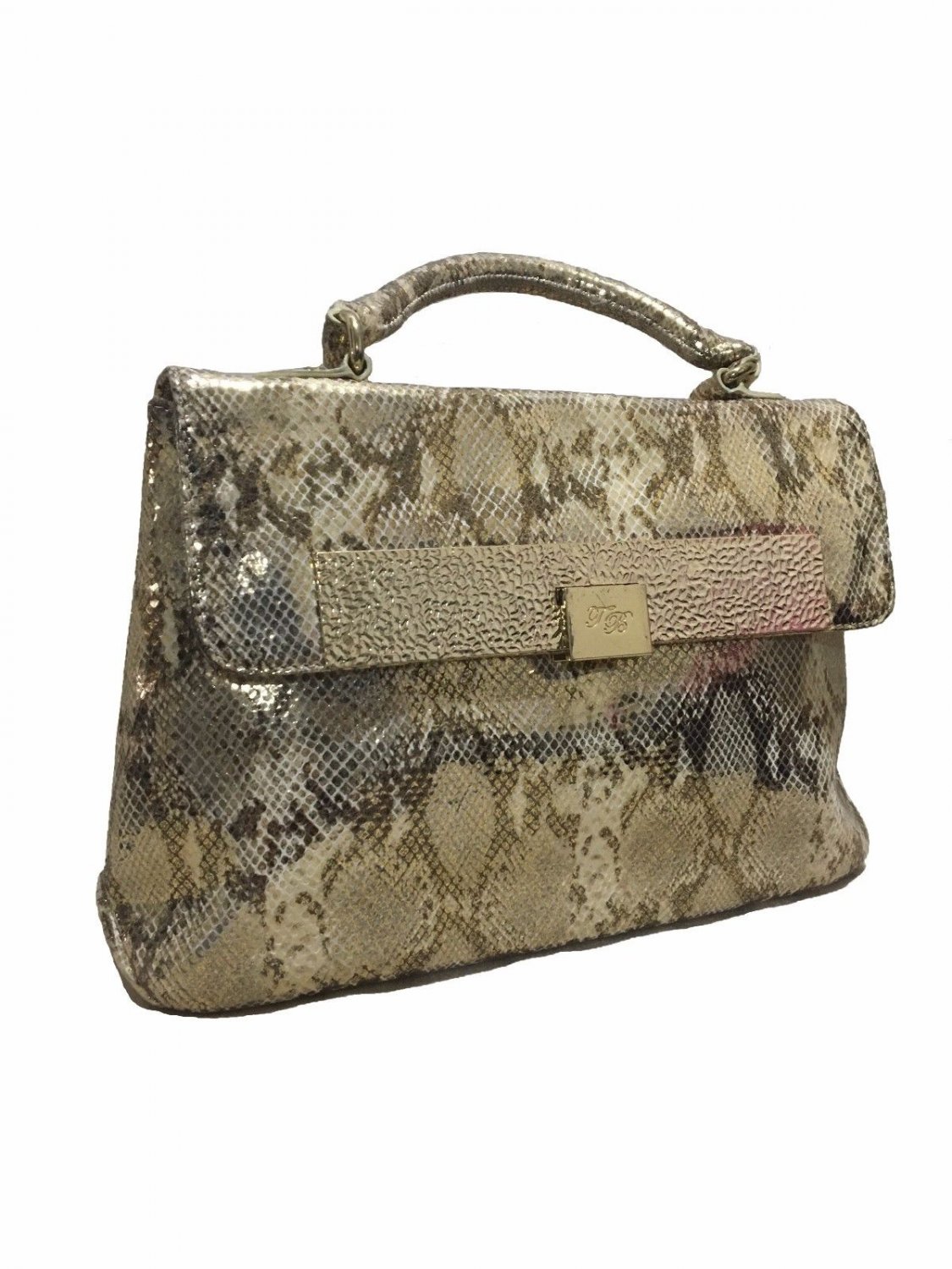 Ted baker Women's Golden Snakeskin Clutch Bag Hand Bag