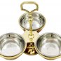 Indian Style Serve Ware Pickle Stylish Condiment Holder Three Serving Bowls