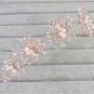 Golden Rhinestone Head Pearl Bridal Headpiece Crystal Wedding Hair Vine