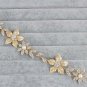 Crystal Floral Hair Pearls Bridal Headpiece Gold Wedding Dress Accessories