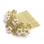 Hair Accessories Golden And White Pearl Comb Hair Clip For Women & Girl