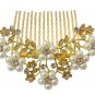 Hair Accessories Golden And White Pearl Comb Hair Clip For Women & Girl