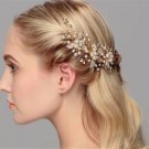 Crystal Hair Pins Pearls Bridal Dress Accessories Beaded Leaf Wedding Hair