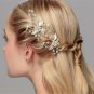 Crystal Hair Pins Pearls Bridal Dress Accessories Beaded Leaf Wedding Hair