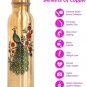 AYURVEDA COPPER Peacock Printed Lacquer Coated Pure Copper Water Bottle 2 Set