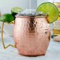 Set of 4 Handmade Pure Copper Moscow Mule Beer Mug Brass Handle Pure Copper
