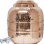 100% PURE COPPER 8 LITRE DISPENSER/MATKA POT WITH ONE STEET TAP SET