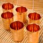 Ayurveda Pure Copper Plain Luxury 1 Liter Jug with 6 Copper Tumbler Set