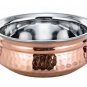 4 Pcs Copper Stainless Steel Tableware Serving Bowl Indian Serveware Handi