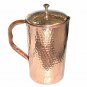 Pure Copper Hammered 1500 ML Jug with 4 Copper Glasses Set Ayurveda Benefit