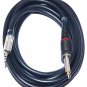 2 Cable Stereo Mini Jack to Mono 1/4" Jack Lead. 3.5mm Mini. Ipod / Amp 2 Meter
