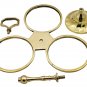 Copper Serivng Bowls Compartment Inside Steel & Brass Stand with 2 spoon