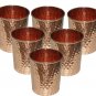 Pure Copper Ayurveda Hammered Jug 1500 ML & 6 copper Glasses Set