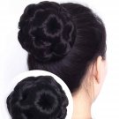 Women's Hair Clutchers Juda Bun With Artificial Synthetic Hair Extension Black
