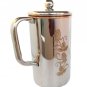 Stainless Steel Inside Copper Jug 1500ML Water Pitcher Flower Laser Print jug