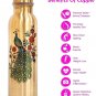 AYURVEDA Copper Peacock Printed Lacquer Coated Pure Copper Water Bottle 2 Set