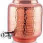 Indian Handmade Hammered Pure Copper Water Dispenser Pot 4 Liter with 2 Tumbler