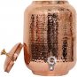 Indian Handmade Hammered Pure Copper Water Dispenser Pot 4 Liter with 2 Tumbler