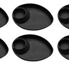 Microwave Safe Oval Shaped Divided Snack Plates for Home & Restaurant- Set of 6