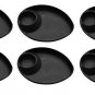 Microwave Safe Oval Shaped Divided Snack Plates for Home & Restaurant- Set of 6