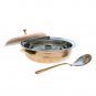 Steel Copper Casserole Donga Bowl/copper Handi with Lid and Serving Spoon