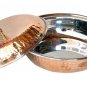 Steel Copper Casserole Donga Bowl/copper Handi with Lid and Serving Spoon