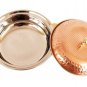 Steel Copper Casserole Donga Bowl/copper Handi with Lid and Serving Spoon