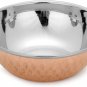 Indian Serving Bowl Copper Stainless Steel Hammered Karahi Serve Dishes Set of 4