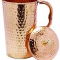 Pure Copper Hammered 1500 ML Jug with 6 copper Tumbler Ayurveda Product