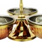 Indian Style Serving Stylish Pickel Condiment Holder Three Serving Bowls