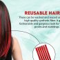 Hair Streak Colored Extension Highlighter For Women And Girls (Set Of 6pc) (Red)