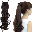 Ribbon Ponytail Hair Extensions Wavy (Women And Girls) (Brown)