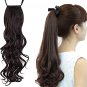 Ribbon Ponytail Hair Extensions Wavy (Women And Girls) (Brown)