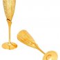 2 Piece Wine glass Gold Coated Pure Brass Goblets Flute wine Glasses