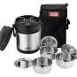 Thermosteel Hot Meal 3 Container Lunch Box, Silver Elegant & Functional Design