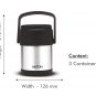 Thermosteel Hot Meal 3 Container Lunch Box, Silver Elegant & Functional Design