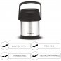 Thermosteel Hot Meal 3 Container Lunch Box, Silver Elegant & Functional Design