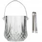 ICE Bucket with Handle with 4 Scotch Glasses & Ice Tong Barware Collection