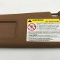 2000-2010 Audi A8 Driver Sun Visor Sunvisor Brown Illuminated OEM I02B12053