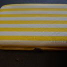 Merona Yellow White Stripe Clutch Purse