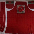 Holiday Lace Apron Red Fabric Panel