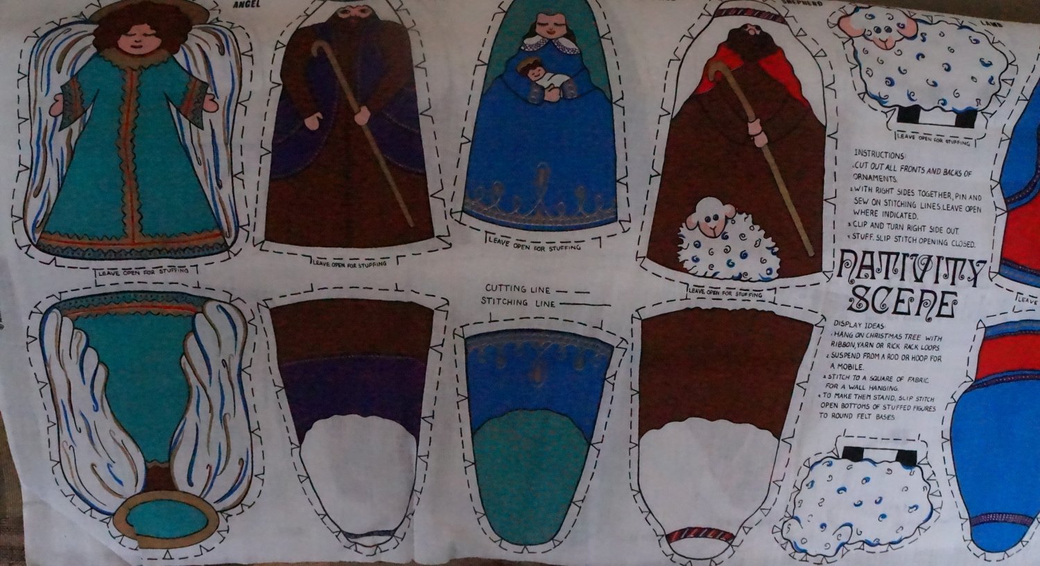 Nativity Scene Stuffed Doll Fabric Panel