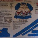 Raggedy Ann Doll Dress Fabric Panel Fits 23 inch doll