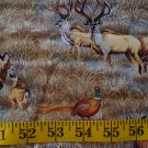 Deer Elk Pheasant Hunting Wildlife Cabin Northwoods Fabric - 1 yard