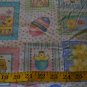 Easter Spring Squares Blocks Bunny Chicks Eggs Flowers Fabric - 1 1/2 yards