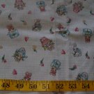 Easter Bunny Spring Garden Flower Pot Blue Check Fabric - 1 1/2 yards